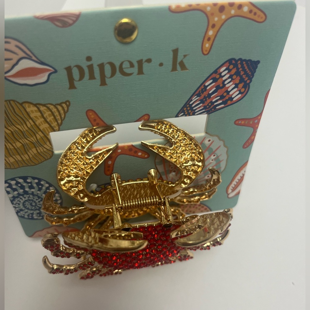 NWT ⚜️🦀⚜️ Piper K gorgeous red crab hair claw clip - Picture 6 of 13